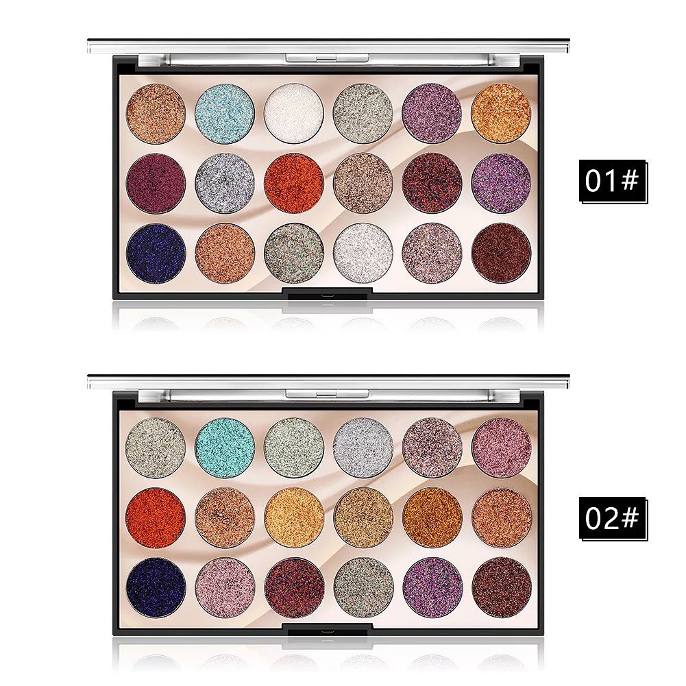 MISS ROSE 18-Color Glitter Eyeshadow Palette