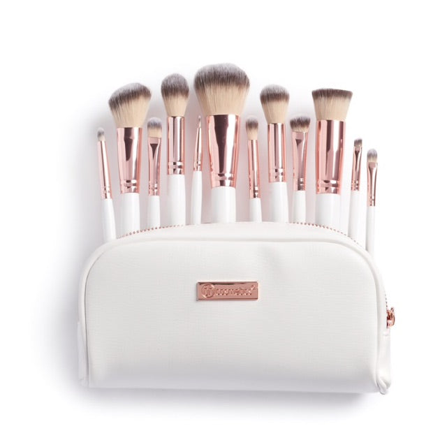 Bh Cosmetics Rose Romance 12 Piece Brush Set With Bag