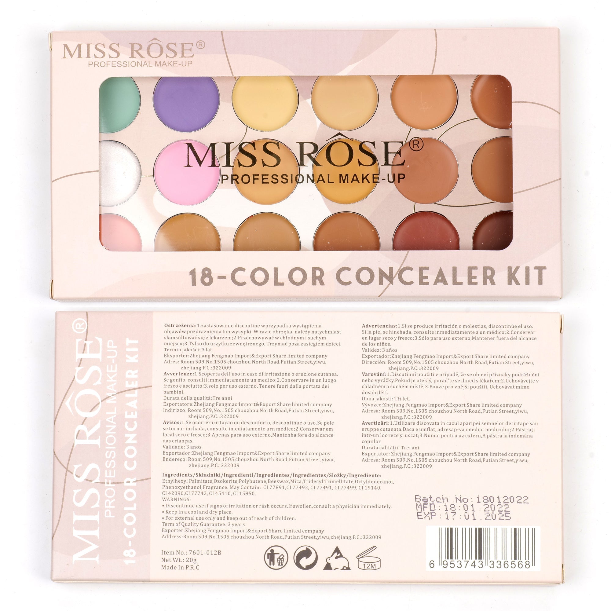 Miss Rose 18 Color Concealer and Contour Makeup Palette