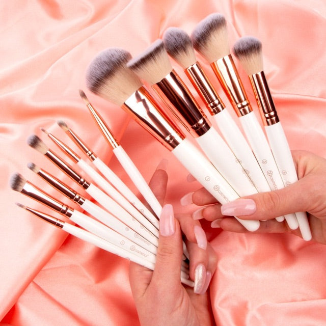 Bh Cosmetics Rose Romance 12 Piece Brush Set With Bag