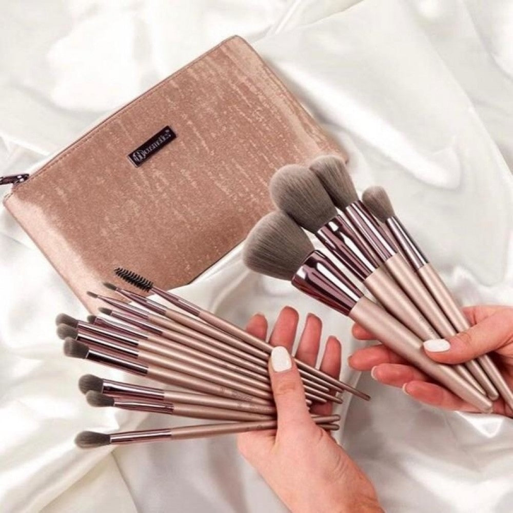 BH Cosmetics Lavish Elegance - 15 Piece Brush Set with Cosmetic Bag