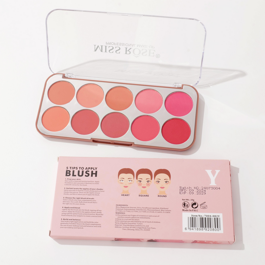 Miss Rose 10 Colors Enduring Blusher Kit