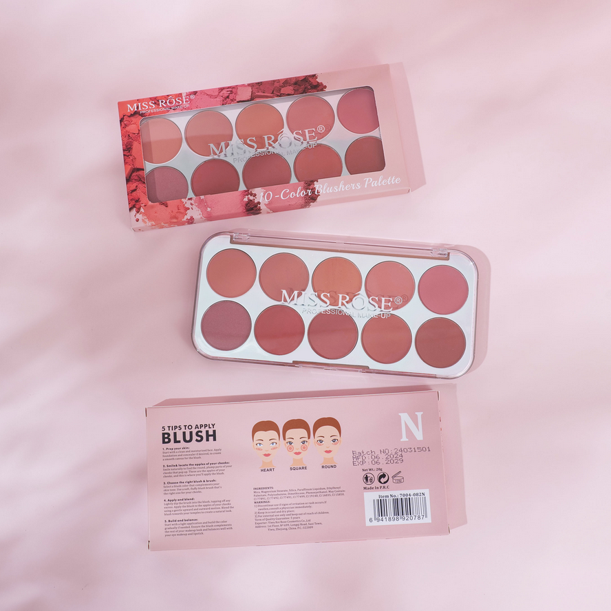 Miss Rose 10 Colors Enduring Blusher Kit