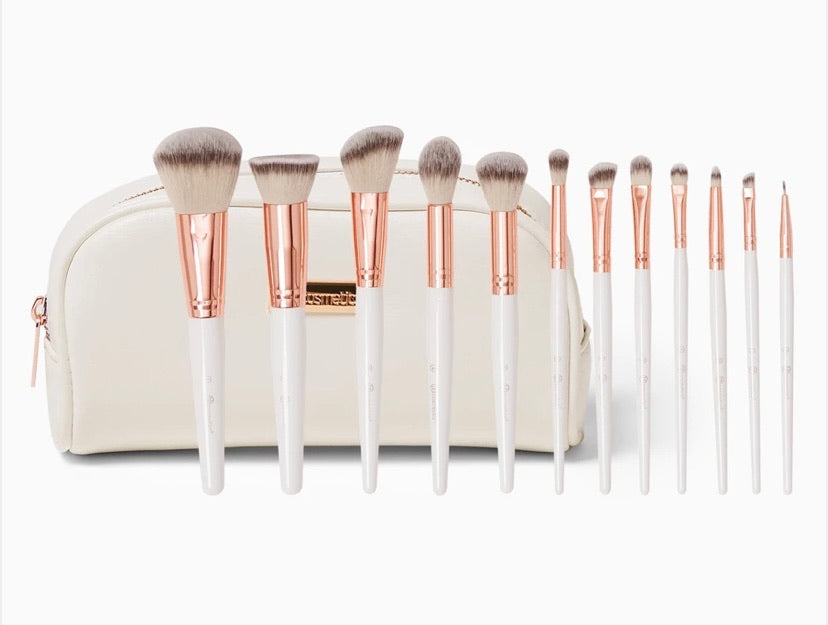 Bh Cosmetics Rose Romance 12 Piece Brush Set With Bag