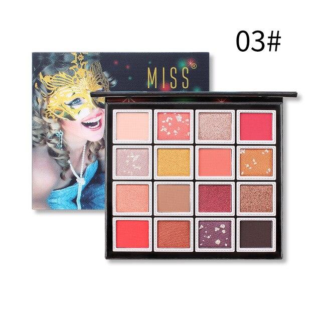 MISS ROSE 16 Color Pigment Eyeshadow Palette
